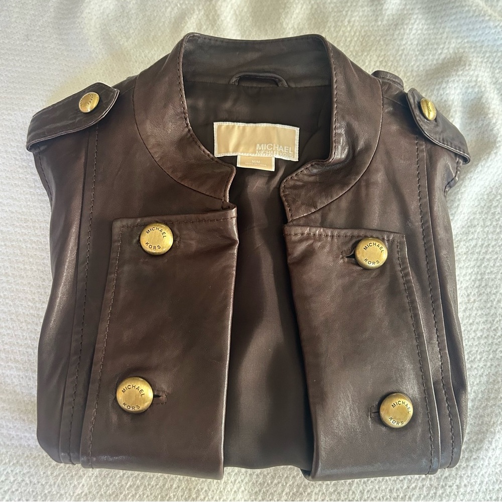 Michael Kors Brown Women's leather vest